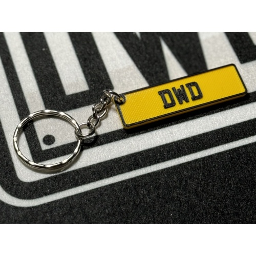 DWDPLATES Small Yellow Number Plate Key Ring