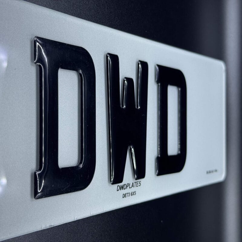 Premium 3D Gel Number Plates by DWDPLATES, road legal and custom made in the UK
